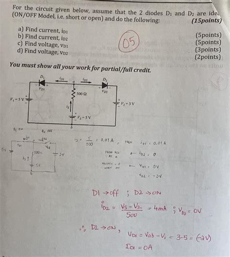 Solved For The Circuit Given Below Assume That The 2 Diodes