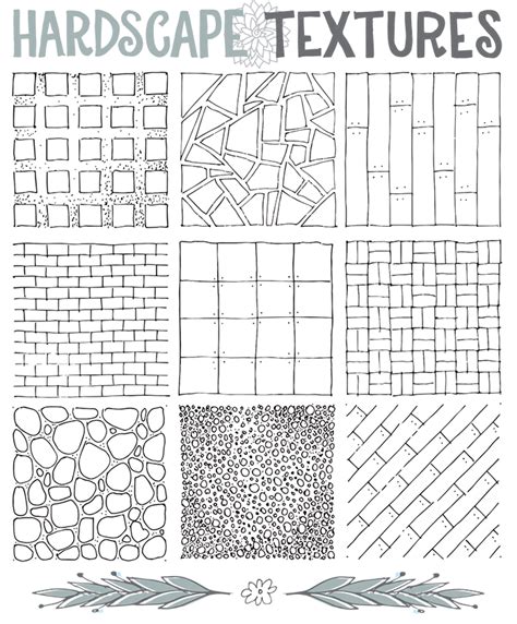 Drawing Ground Textures | Interior design sketches, Landscape ...