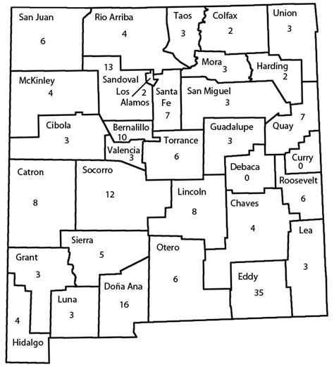 New Mexico County Lines Map