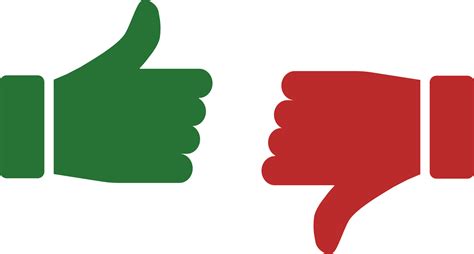 Thumb Up And Thumb Down Vector The Thumbs Up And Thumbs Down Icons