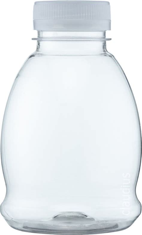 Lege Plastic Fles Ml Pet Transparant Met Witte Dop Set Van