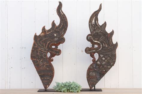 Pair of Rare Antique Naga Sculptures, Antique Naga Sculptures ...