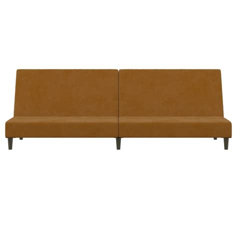 Liya Canap Lit Places Avec Repose Pied Marron Velours Hb Aa