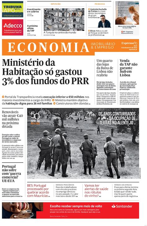 Expresso Economia 10 fev 2023 Jornais e Revistas SAPO pt Última