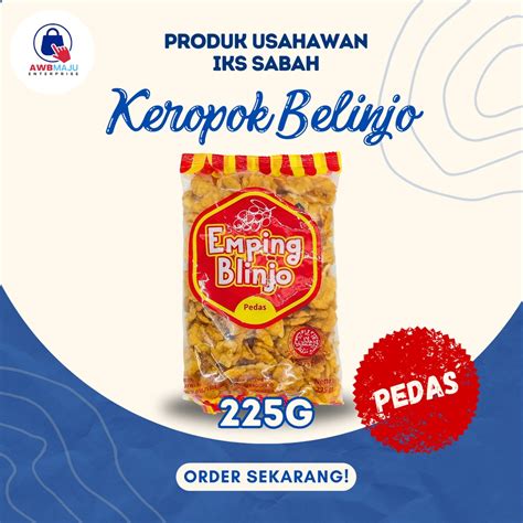 Kerepek Belinjo Pedas ORIGINAL SABAH 225g Produk Usahawan IKS Sabah