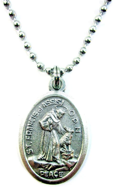 Amazon VPP Silver Tone Oversized St Francis With Wolf Peace Prayer