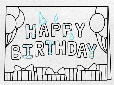 How To Draw A Birthday Card Helloartsy