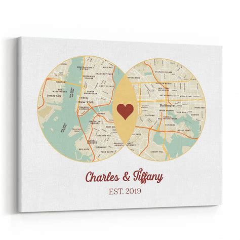 Long-Distance Relationship Map Canvas Print | 365Canvas