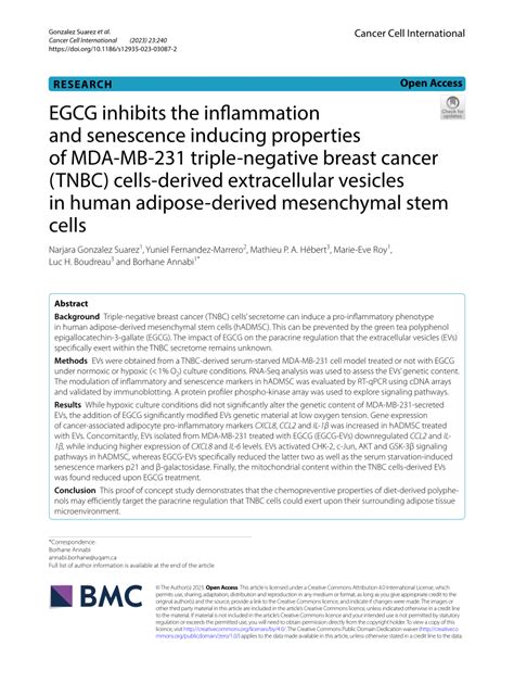 Pdf Egcg Inhibits The Inflammation And Senescence Inducing Properties