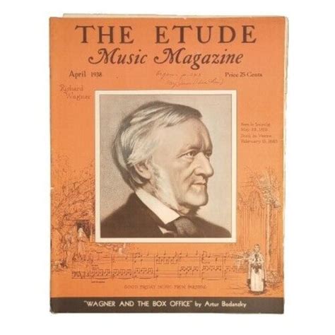 The Etude Accents Vintage The Etude Music Magazine April 938 Wagner