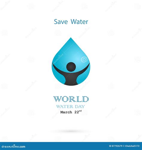 Water Drop With Human Icon Vector Logo Design Template World Water Day