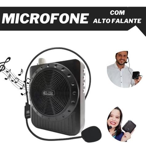 Megafone Amplificador Voz Microfone Professor Radio Fm Usb Imp