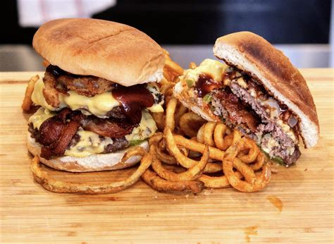 Bbq Bacon Smash Burgers W Curly Fries R Foodporn