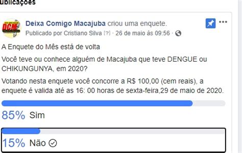 Deixa Comigo Macajuba Dos Internautas Que Participaram Da Enquete