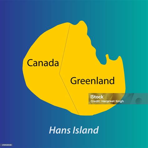 Hans Island Modern Map Vector Illustration Stock Illustration ...