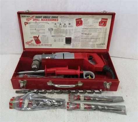 Milwaukee Corded Heavy Duty Right Angle Drill With Case And Auger