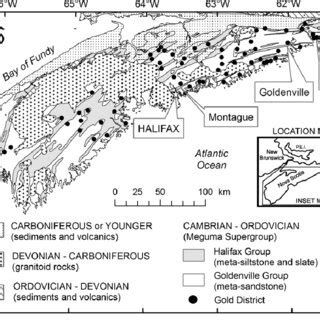 Generalized Geological Map Of Southern Nova Scotia Showing The Location