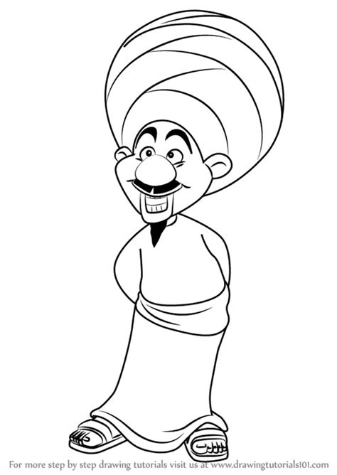 Step by Step How to Draw The Peddler from Aladdin : DrawingTutorials101.com