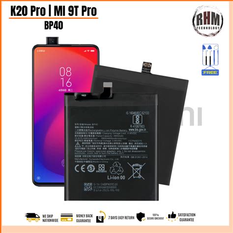 Xiaomi Mi 9T Pro Redmi K20 Pro Battery Model BP40 4000mAh Original