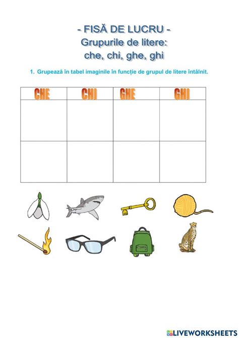 Grupurile De Litere Che Chi Ghe Ghi Worksheet Worksheets