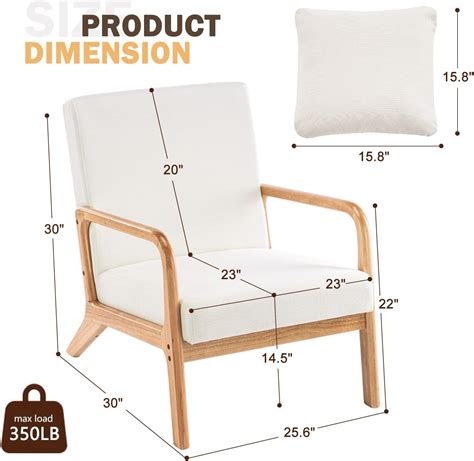 Eluchang Silla Decorativa Moderna De Mediados De Siglo Con Almohada