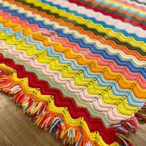 Rainbow Vintage Crochet Blanket - Etsy