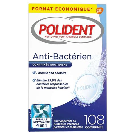 Comprim S Nettoyant Anti Plaque Anti Bact Rien Polident X La