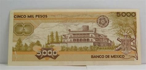 1989 Mexico 5000 Pesos Crisp Uncirculated Banknote Property Room