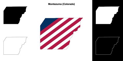 Montezuma County, Colorado outline map set 43105555 Vector Art at Vecteezy