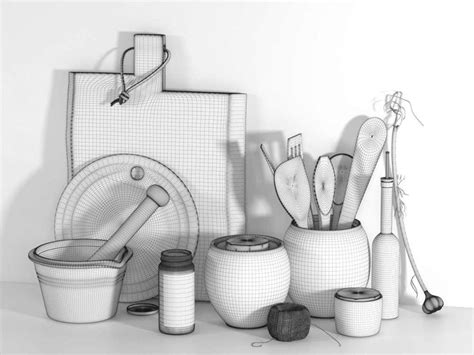 Kitchen Utensils Drawing at PaintingValley.com | Explore collection of ...