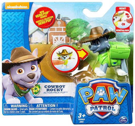 Paw Patrol Action Pack Pup Hero Pup Cowboy Rocky Figure Spin Master