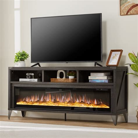 Buy Amerlife Fireplace Tv Stand With Glass Electric Fireplace