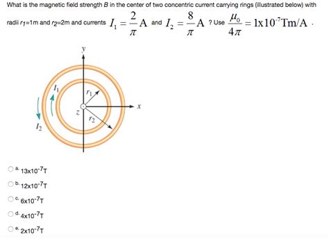 Solved What Is The Magnetic Field Strength B In The Center Chegg