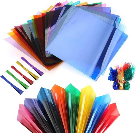 Candy Cellophane Wrappers 160 Sheets Mixed Colors Cellophane Wrap