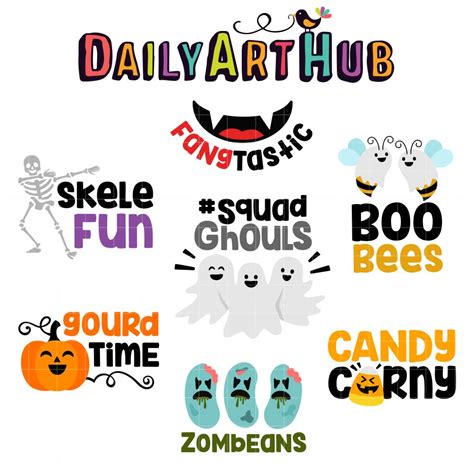 Halloween Puns Clip Art Set Daily Art Hub Graphics Alphabets Svg