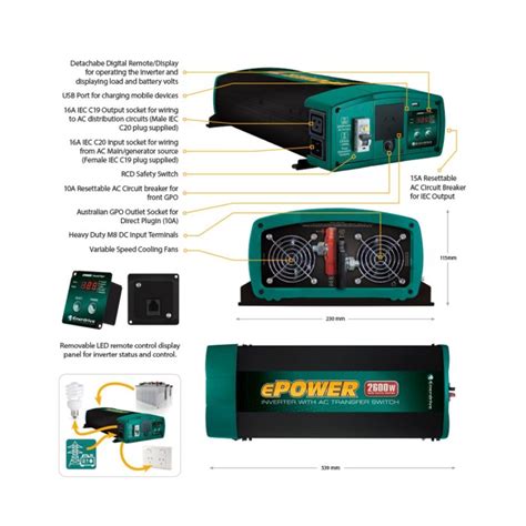 Enerdrive Epower W Inverter W Ac Transfer Caravansplus