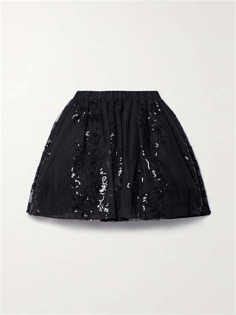 Simone Rocha Sequin Embellished Tulle Mini Skirt Net A Porter