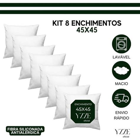 Kit Refil Enchimento Almofadas X Em Fibra Siliconada Yzze