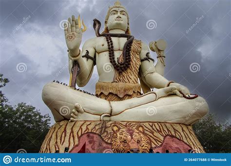 Big Statue Of Lord Shiva Seen From The Road In Char Dham In Namchi