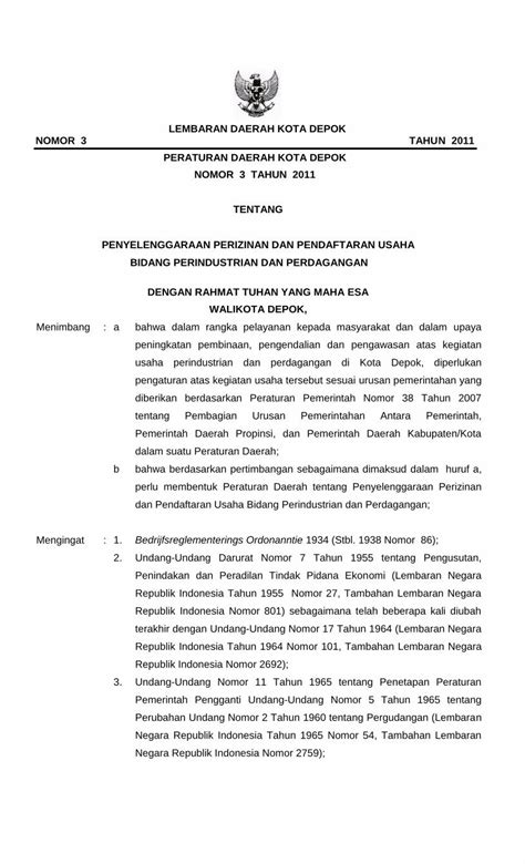 PDF PEMERINTAH KOTA DEPOK Ukmindonesia Id Perundang Undangan