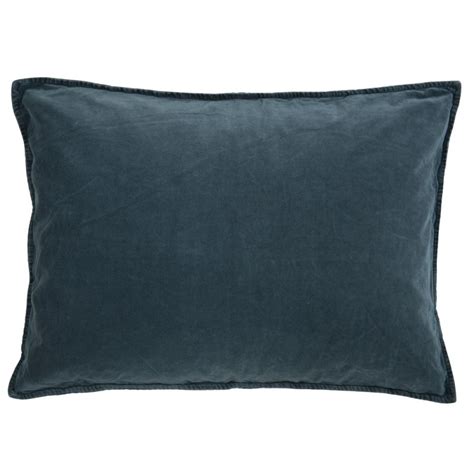 Ib Laursen Housse De Coussin Rectangulaire Velours Bleu Marine 70 X 50