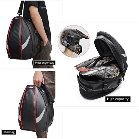 WOSAWE Multi Functional Motorcycle Rear Seat Tail Bag Helmet Pack