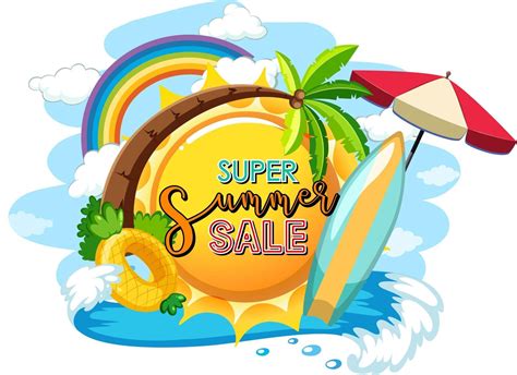 Super Summer Sale Logo Banner Isolated 2988439 Vector Art At Vecteezy