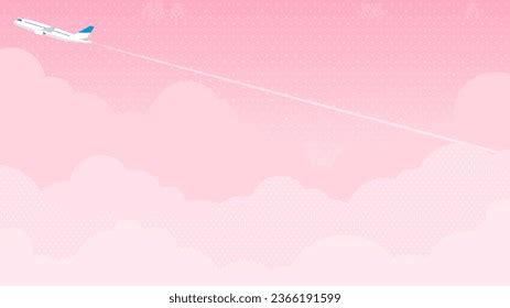 Background Pink Clouds Sky Airplane Stock Vector (Royalty Free ...