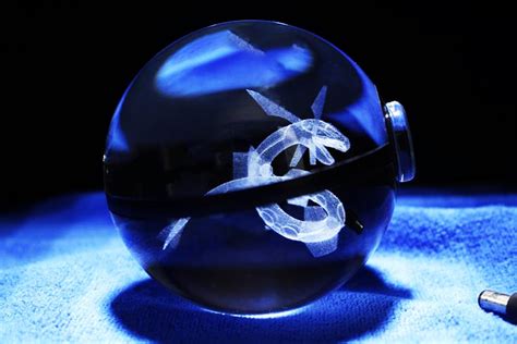 Rayquaza Crystal Pokeball 3D LED 50MM Large Laser Engraved Etsy