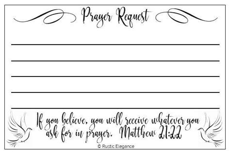 Prayer Request Forms Printable