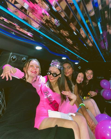 Besties Take On The Limo Sweet Sixteen Birthday Party Ideas Party Bus Birthday Birthday Girl