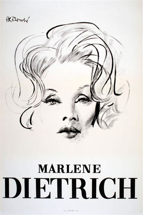 Marlene Dietrich Portrait Original Vintage Music Poster By B