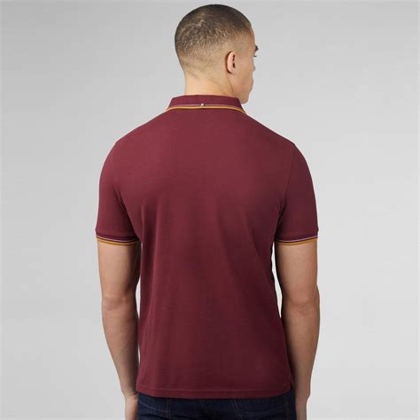 Ben Sherman Mod Tipped Signature Pique Polo Shirt In Port