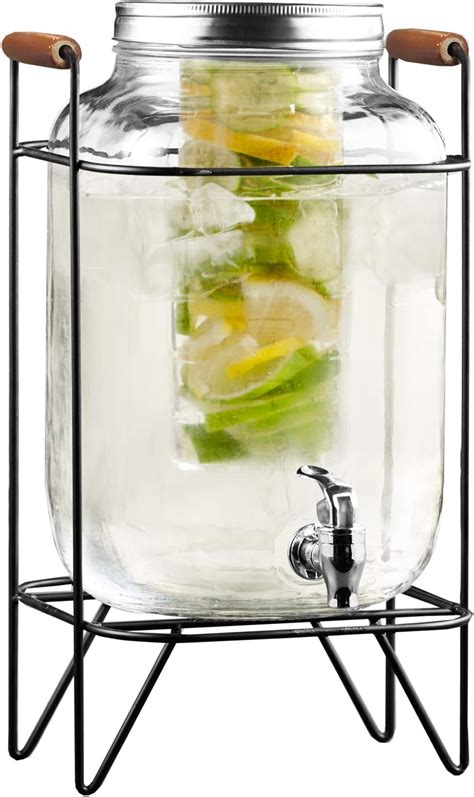 Amazon Core Gallon Glass Beverage Dispenser With Metal Stand